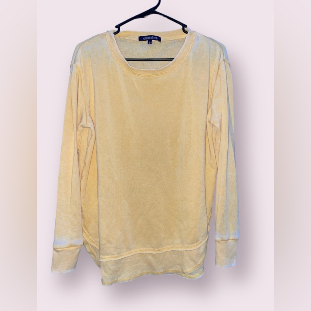 Ocean Drive Lightweight Crew Neck, Yellow, Size Small